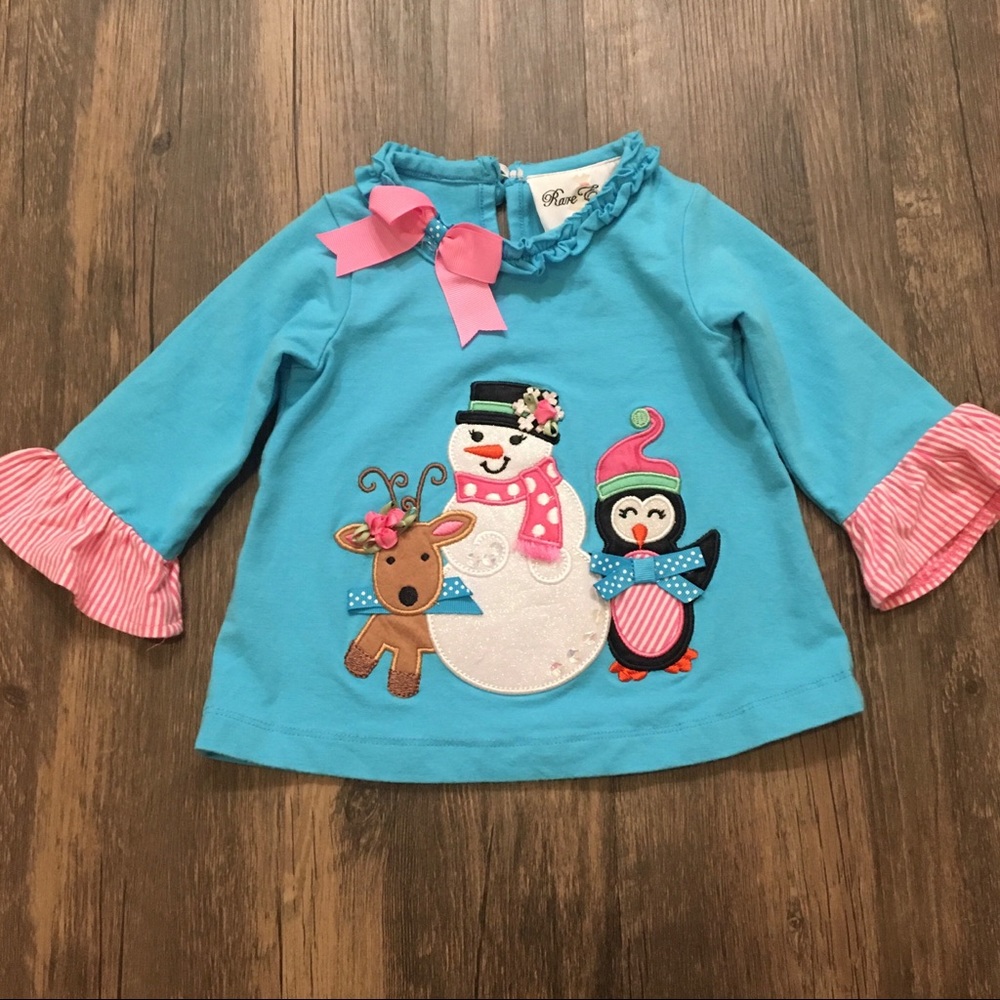 Rare Editions Snowman Winter Top